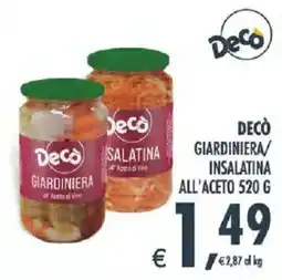 Deco Supermercati Decò Giardiniera/Insalatina offerta
