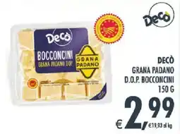 Deco Supermercati DECÒ BOCCONCINI GRANA PADANO D.O.P. offerta