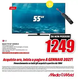 MediaWorld LG Smart TV 55" 55G56LS offerta