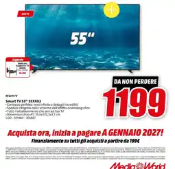 MediaWorld SONY Smart TV 55" 55XR83 offerta