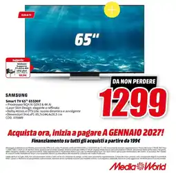 MediaWorld SAMSUNG Smart TV 65" 65S90F offerta