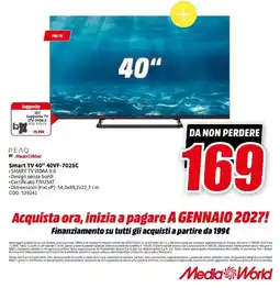 MediaWorld Smart TV 40" 40VF-7025C offerta