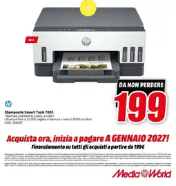 MediaWorld Stampante Smart Tank 7005 offerta