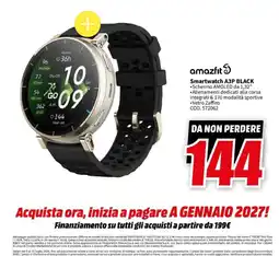 MediaWorld amazfit Smartwatch A3P BLACK offerta