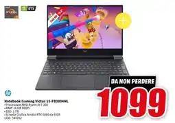 MediaWorld hp Notebook Gaming Victus 15-FB3004NL offerta