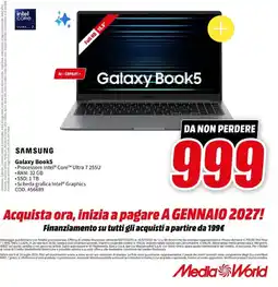 MediaWorld SAMSUNG Galaxy Book5 offerta