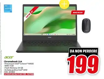 MediaWorld Acer Chromebook 314 offerta
