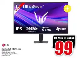 MediaWorld LG Monitor Full HD 27G411A offerta