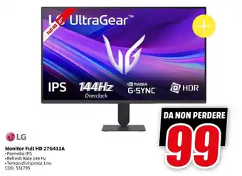 MediaWorld LG Monitor Full HD 27G411A offerta