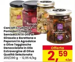 Eurospar Carciofi Crudottoo Pomodori Ciliegino Semisecchi in Olio di Girasole Qualità Selezionata offerta