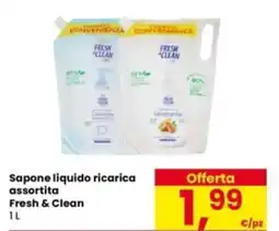Eurospar Sapone liquido ricarica Fresh & Clean offerta
