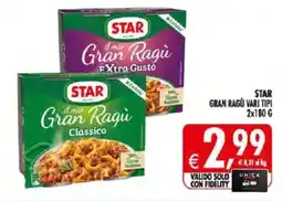 Deco Supermercati STAR Gran Ragù Vari Tipi offerta