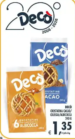 Deco Supermercati Decò Crostatina Cacao/Ciliegia/Albicocca offerta
