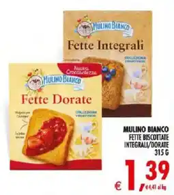 Deco Supermercati MULINO BIANCO FETTE BISCOTTATE INTEGRALI/DORATE offerta