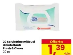 Eurospar 20 Salviettine milleusi disinfettanti Fresh & Clean offerta