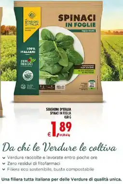 Deco Supermercati STAGIONI D'ITALIA SPINACI IN FOGLIA offerta
