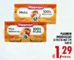 Deco Supermercati Plasmon Omogeneizzati di Frutta Vari Tipi offerta