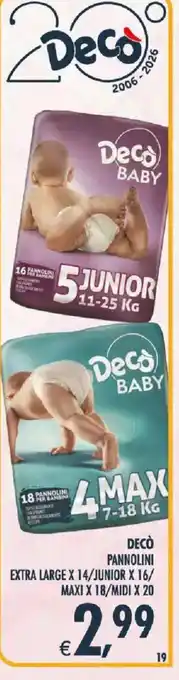 Deco Supermercati Decò Pannolini offerta