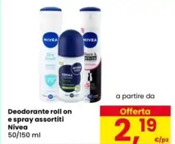 Eurospar Deodorante roll on e spray Nivea offerta