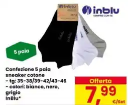 Eurospar Confezione 5 paia sneaker cotone InBlu offerta