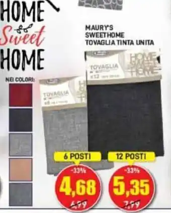 Maury's Maury's Sweethome Tovaglia Tinta Unita 12 posti offerta