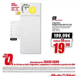 MediaWorld Frigorifero Doppia Porta OFK 471 E W offerta