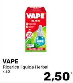 Iper Tosano VAPE Ricarica liquida Herbal offerta