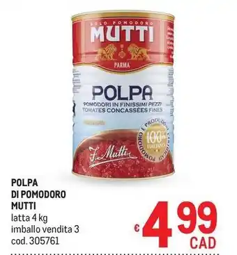 Metro Polpa di pomodoro mutti offerta