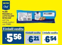 Metro Filone mozzarella latte italiano metro chef offerta