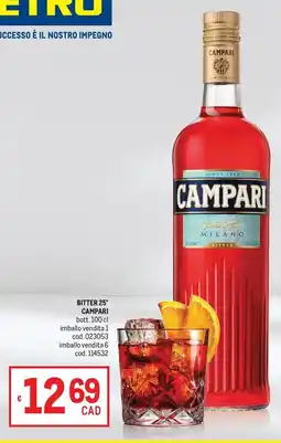 Metro Bitter 25° campari offerta