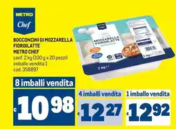 Metro Bocconcini di mozzarella fiordilatte metro chef offerta