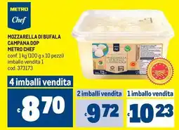 Metro Mozzarella di bufala campana dop metro chef offerta