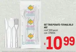 Metro Set tris posate + tovagliolo ari' offerta
