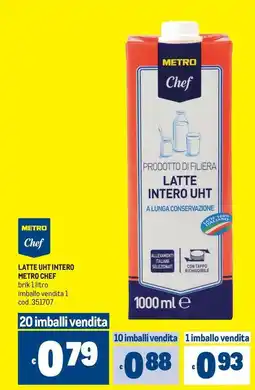 Metro Latte uht intero metro chef offerta