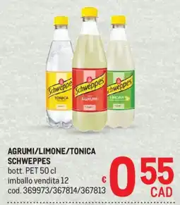Metro Agrumi/limone/tonica schweppes offerta
