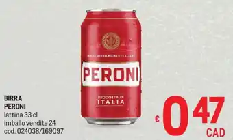 Metro Birra peroni offerta