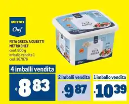 Metro Feta greca a cubetti metro chef offerta