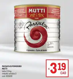 Metro Passata di pomodoro mutti offerta