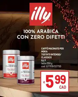 Metro Caffè macinato per moka tostato intenso/ classico illy offerta