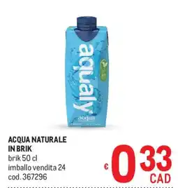 Metro Acqua naturale in brik offerta
