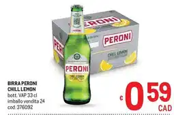 Metro Birra peroni chill lemon offerta
