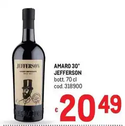 Metro Amaro 30° Jefferson offerta