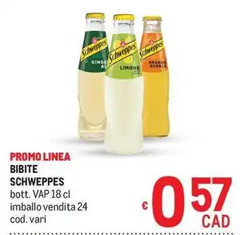 Metro Bibite schweppes offerta