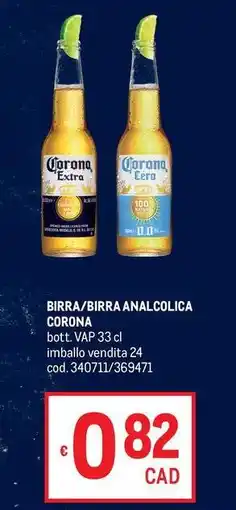 Metro Birra/birra analcolica corona offerta