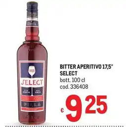 Metro Bitter aperitivo 17,5° Select offerta