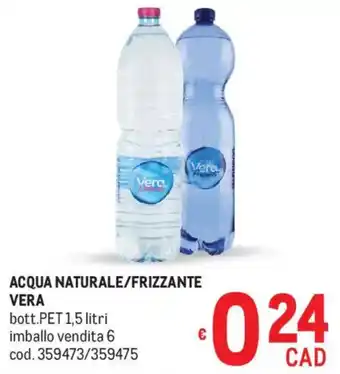 Metro Acqua naturale/frizzante vera offerta