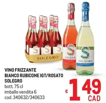Metro Vino frizzante bianco rubicone igt/rosato Solegro offerta