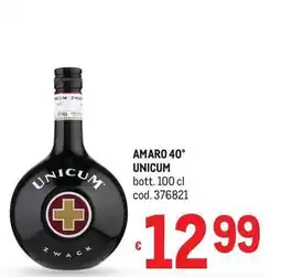 Metro Amaro 40° Unicum offerta