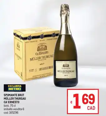 Metro Spumante brut müller thurgau Ca'Ernesto offerta