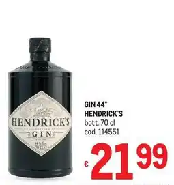Metro Gin 44° Hendrick's offerta